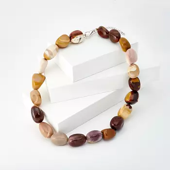 Бусы яшма мукаит (биж. сплав) 49 см (+7 см)