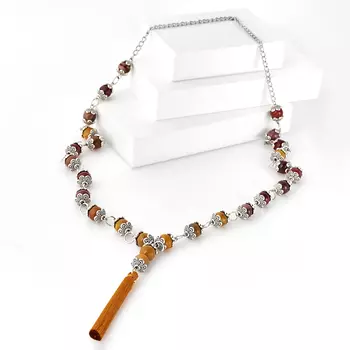 Бусы яшма мукаит (биж. сплав, сталь хир.) (сотуар) 10 мм 80 см