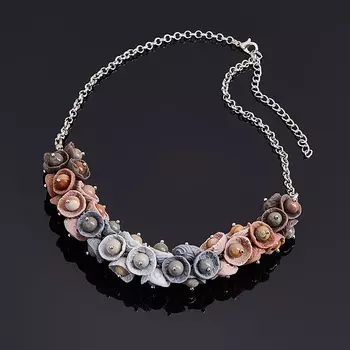 Бусы яшма пестроцветная (колье) 6 мм 43 см (+7 см) (глина полимерная, биж. сплав)