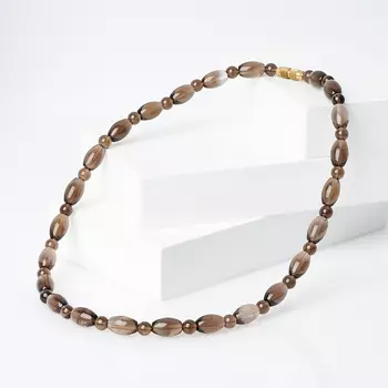 Бусы раухтопаз 6 мм 47 см (биж. сплав)