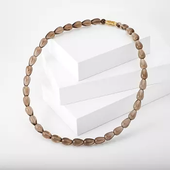 Бусы раухтопаз 47 см (биж. сплав)