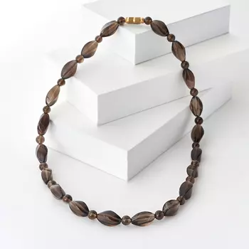 Бусы раухтопаз 6 мм 47 см (биж. сплав)