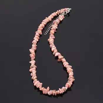 Бусы родохрозит (биж. сплав, сталь хир.) 44 см (+7 см)