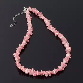 Бусы родохрозит (биж. сплав, сталь хир.) 46 см (+7 см)