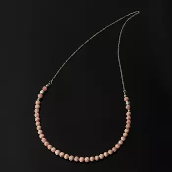 Бусы родохрозит (биж. сплав, сталь хир.) (колье) длинные 7 мм 60 см