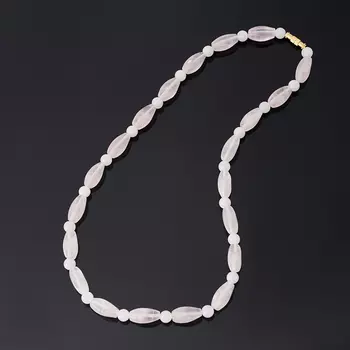 Бусы розовый кварц 6 мм 49 см (биж. сплав)