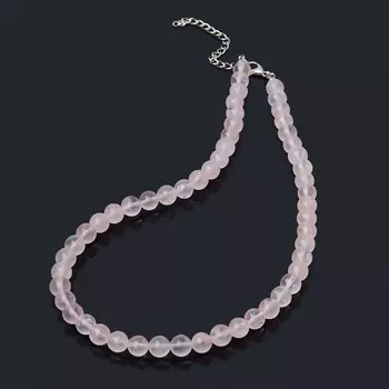 Бусы розовый кварц (биж. сплав) 8 мм 45 см (+7 см)