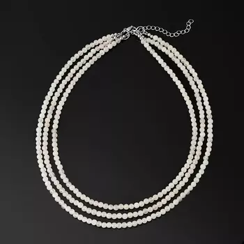 Бусы розовый кварц (биж. сплав, сталь хир.) 4 мм 45 см (+7 см)