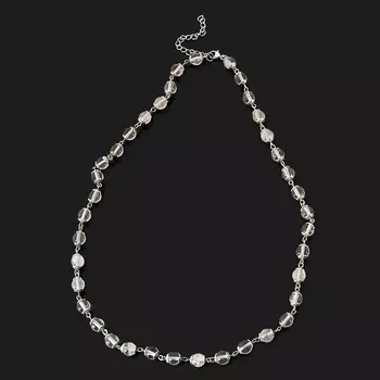 Бусы розовый кварц (биж. сплав, сталь хир.) длинные 8 мм 60 см (+7 см)