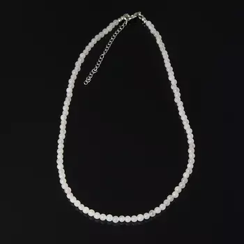 Бусы розовый кварц (биж. сплав, сталь хир.) 4 мм 45 см (+7 см)