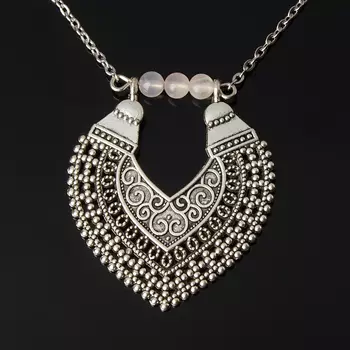 Бусы розовый кварц (биж. сплав, сталь хир.) (цепочка) длинные 4 мм 70 см