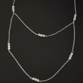 Бусы розовый кварц (биж. сплав, сталь хир.) огранка 4 мм 47 см (+7 см)