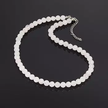 Бусы розовый кварц (сталь хир.) огранка 8 мм 48 см (+7 см)