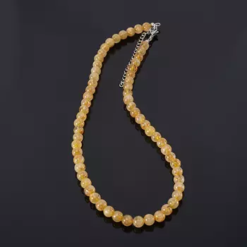 Бусы рутиловый кварц 8 мм 49 см (+7 см) (биж. сплав)