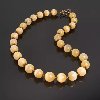 Бусы селенит 56 см (+7 см)