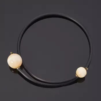 Бусы селенит (колье) регулируемый (биж. сплав)