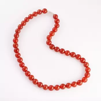 Бусы сердолик 10 мм 48 см (биж. сплав)