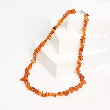 Бусы сердолик 45 см (биж. сплав)