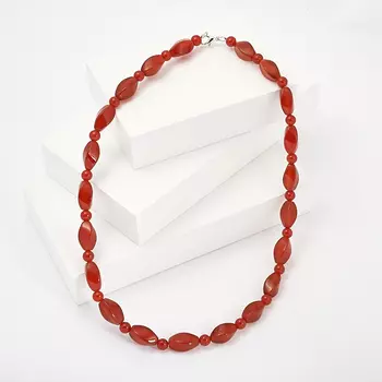 Бусы сердолик 47 см (биж. сплав)