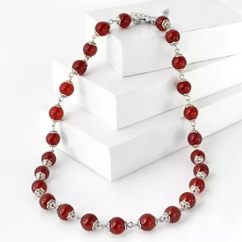 Бусы сердолик (биж. сплав) 10 мм 48 см (+7 см)