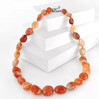 Бусы сердолик (биж. сплав) 50 см (+4 см)