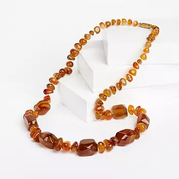 Бусы сердолик (биж. сплав) 61 см