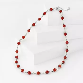 Бусы сердолик (биж. сплав) 6 мм 43 см (+7 см)