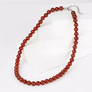 Бусы сердолик (биж. сплав) 8 мм 45 см (+7 см)