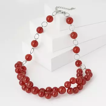 Бусы сердолик (биж. сплав) (колье) 45 см (+7 см)