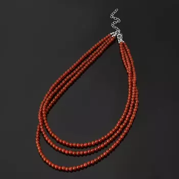 Бусы сердолик (биж. сплав, сталь хир.) 4 мм 46 см (+7 см)