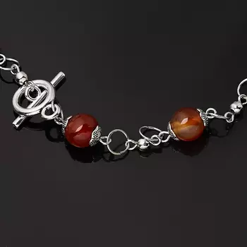 Бусы сердолик (биж. сплав, сталь хир.) (колье) 10 мм 43 см