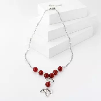 Бусы сердолик (биж. сплав, сталь хир.) (колье) 10 мм 52 см (+7 см)