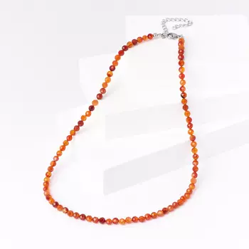Бусы сердолик (биж. сплав, сталь хир.) огранка 5 мм 45 см (+7 см)