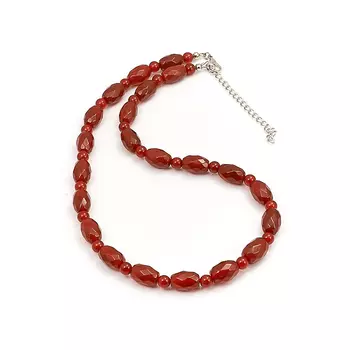 Бусы сердолик (биж. сплав, сталь хир.) огранка 50 см (+7 см)