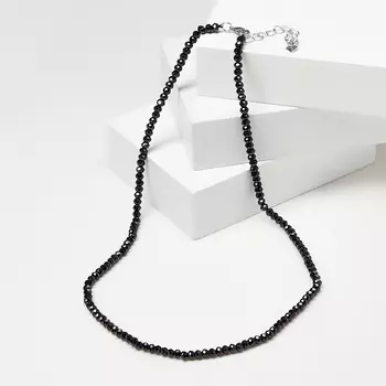 Бусы шпинель черная (биж. сплав) огранка 4 мм 44 см (+4 см)