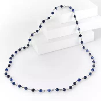 Бусы содалит (биж. сплав) длинные 6 мм 78 см