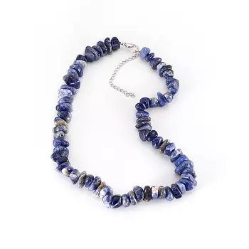 Бусы содалит (биж. сплав, сталь хир.) 44 см (+7 см)