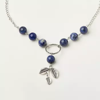 Бусы содалит (биж. сплав, сталь хир.) (колье) 10 мм 50 см (+7 см)