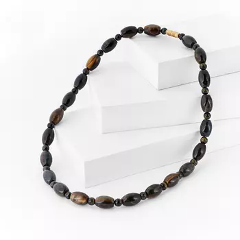 Бусы тигрово-соколиный глаз 50 см