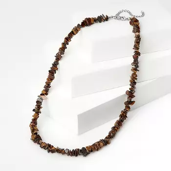 Бусы тигровый глаз (биж. сплав) 45 см (+7 см)