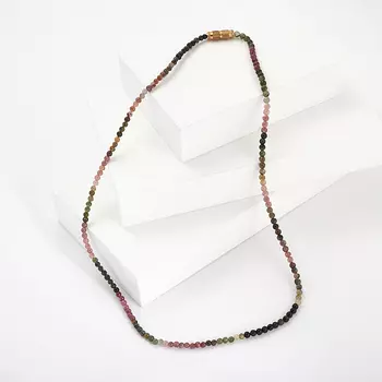 Бусы турмалин 3 мм 48 см (биж. сплав)