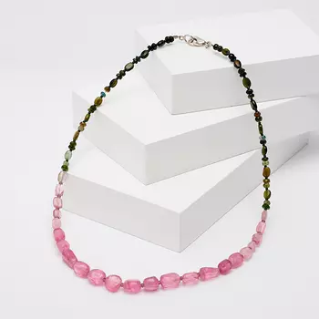 Бусы турмалин 45 см (биж. сплав)