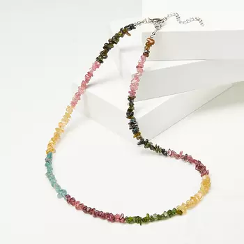 Бусы турмалин (биж. сплав, сталь хир.) 47 см (+7 см)