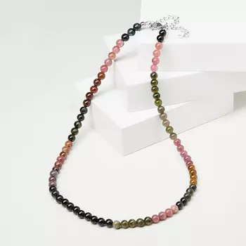 Бусы турмалин (биж. сплав, сталь хир.) 6 мм 47 см (+7 см)