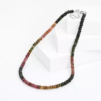 Бусы турмалин (сталь хир.) 6 мм 44 см (+7 см)