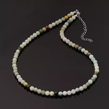 Бусы жадеит (биж. сплав, сталь хир.) 6 мм 48 см (+7 см)