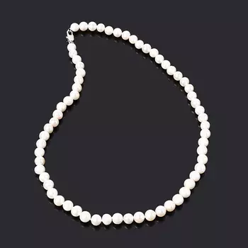 Бусы жемчуг белый (биж. сплав) 7 мм 45 см