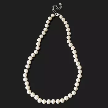 Бусы жемчуг белый (биж. сплав) 7 мм 44 см (+5 см)