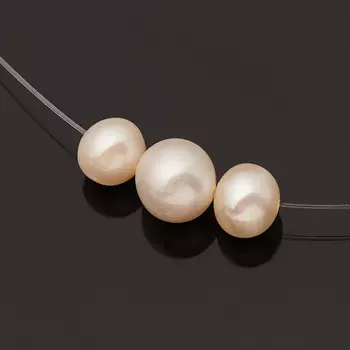 Бусы жемчуг белый (серебро 925 пр.) (колье) 40 см