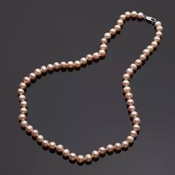 Бусы жемчуг персиковый (биж. сплав) 7 мм 50 см